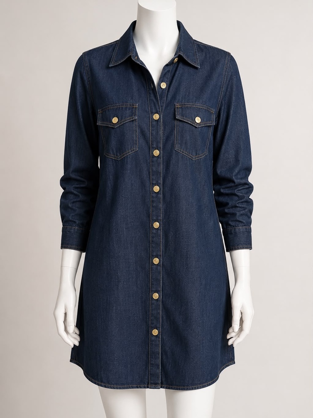 Jessica London Dark Blue Denim Button-Front dress size 12